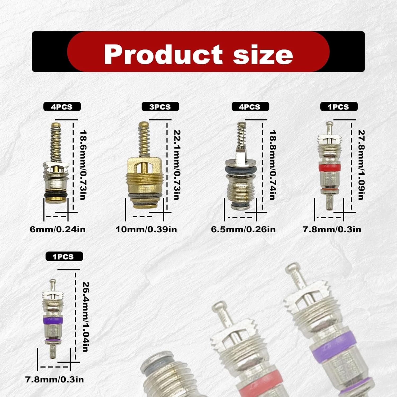 Refrigeration Valve Core Assortment Kit 102 Pieces