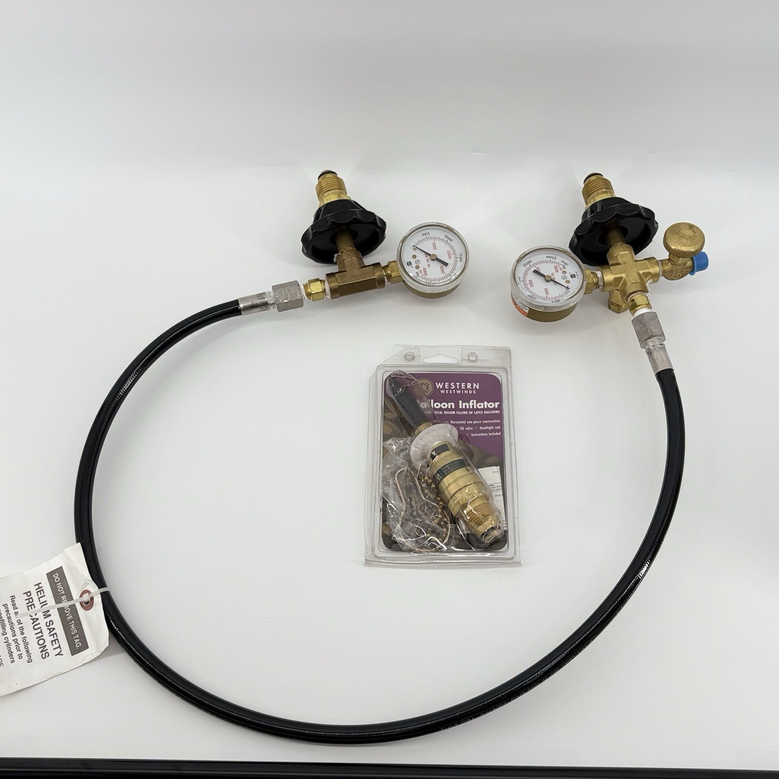 USG Helium Transfill Hose Assembly 36in Dual Gauges New With Inflator Read Ds