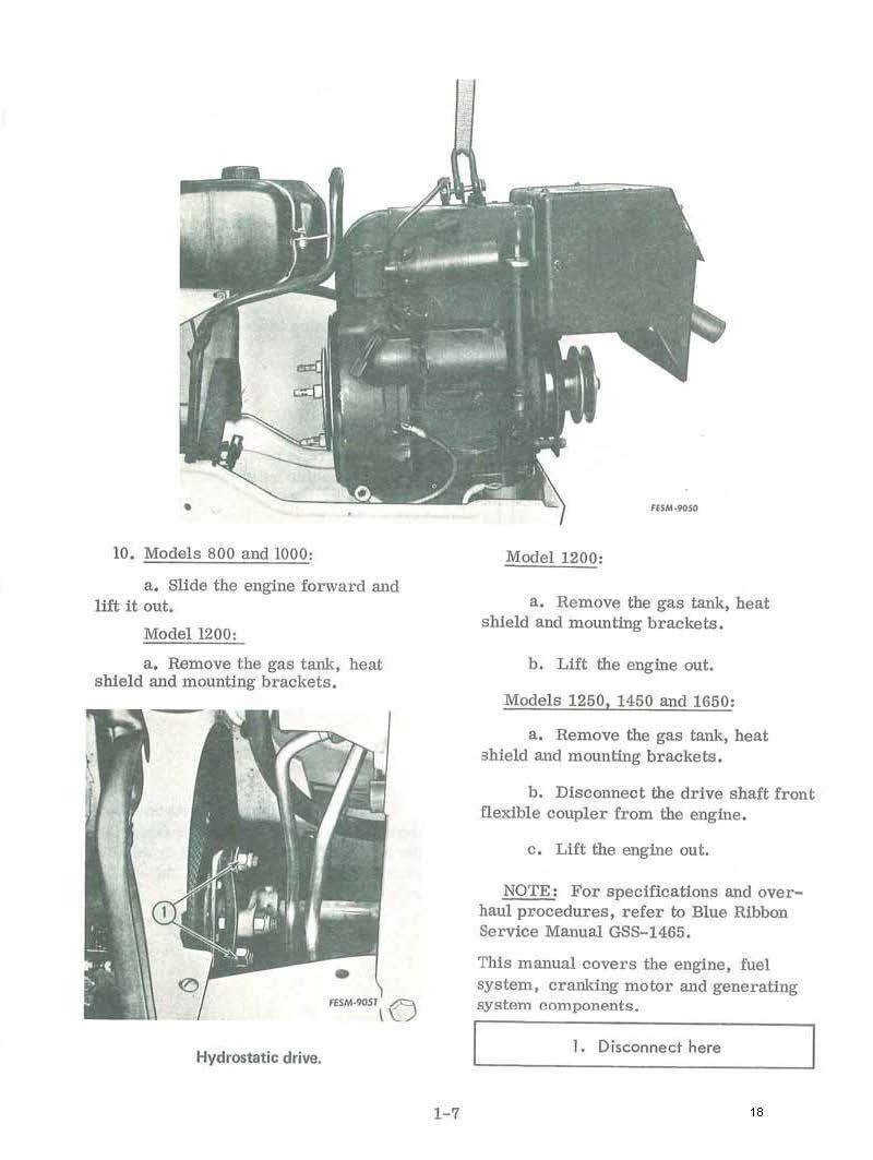 Service Manual 86,108,109,128,129,149,169,800,1000,1200,1250,1450,1650 Cub Cadet