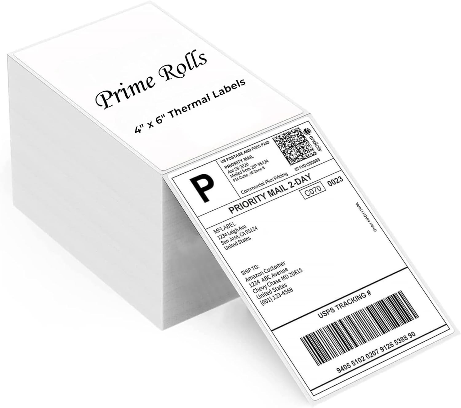 4×6 Fanfold Direct Thermal Shipping Label 1000 Stack Water & Oil Resistant New