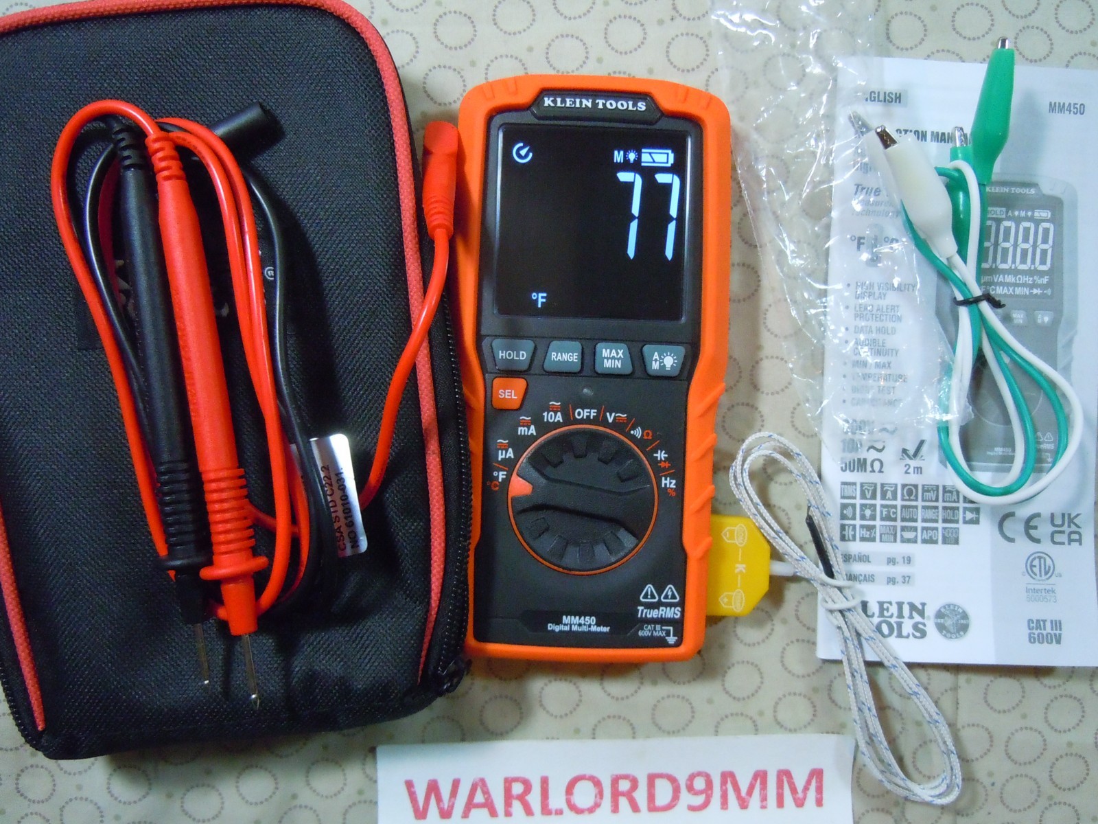 KLEIN TOOLS MM450 TRMS MULTIMETER WITH ACCESSORIES + KLEIN CASE – 0208304.