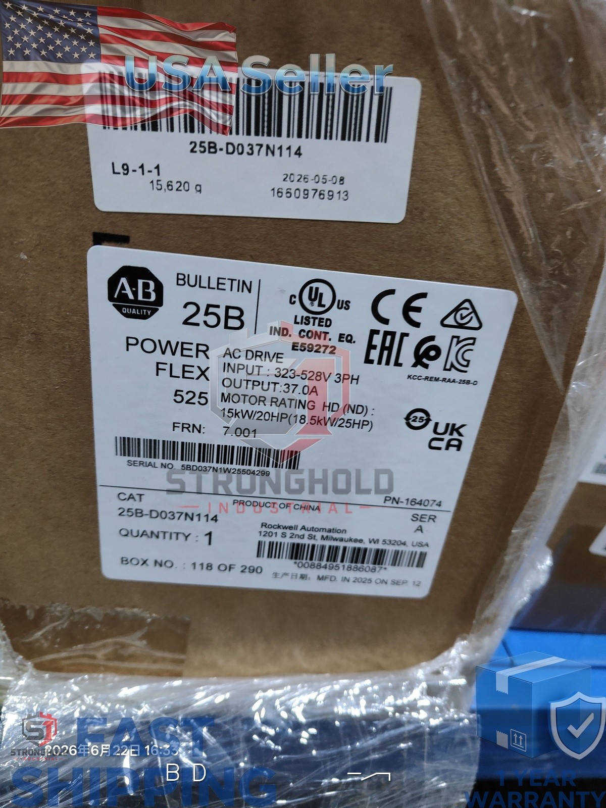 1PC New in box 25B-D037N114 Allen-Bradley USA STOCK