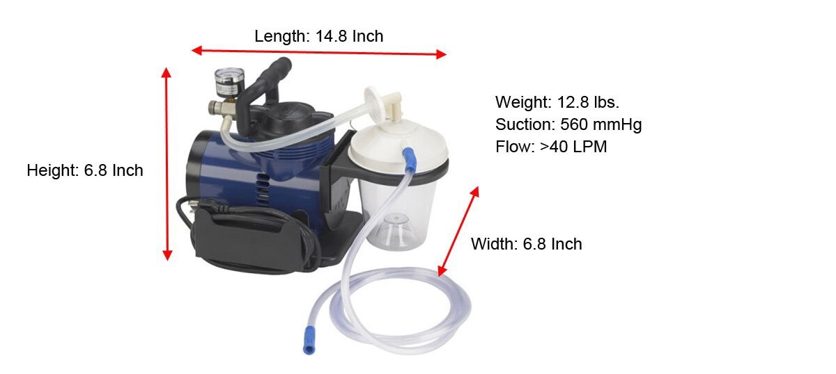 NEW Portable Suction Unit Emergency Medical Vacuum Aspirator Machine