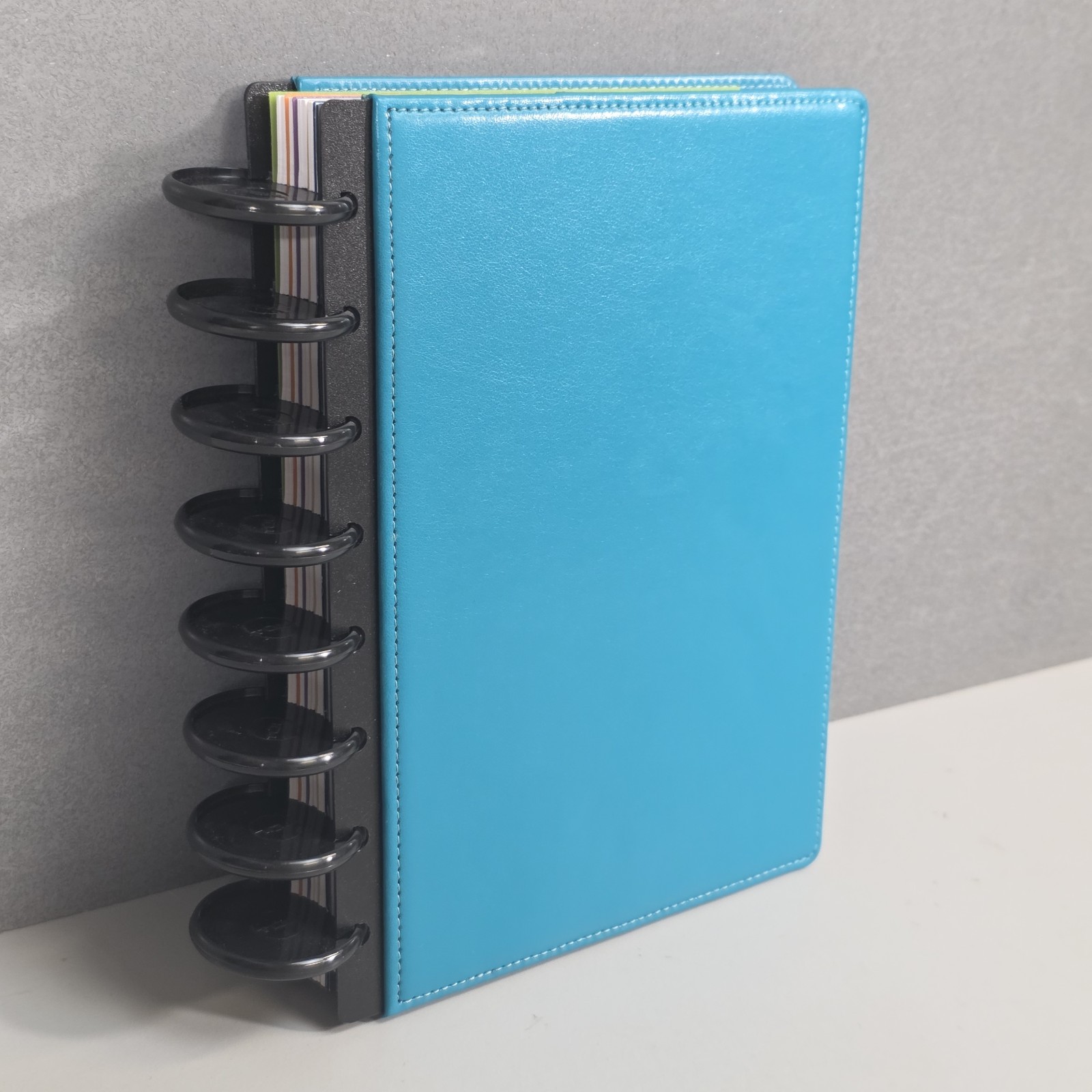 TUL Discbound Teal Junior Notebook With Smooth Leather Cover Pre-owned EUC