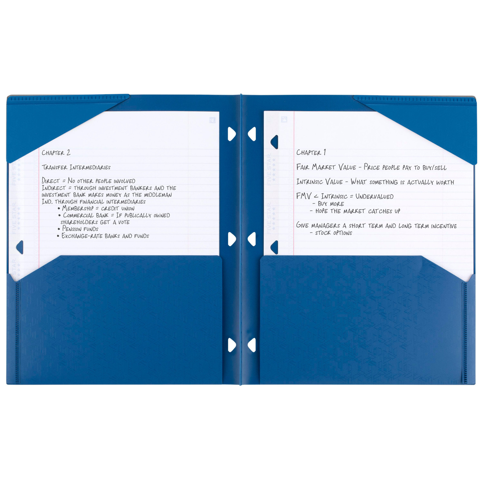 Five Star Stay-Put 2-Pocket Plastic Folder: 9 in. x 11 in. (Green)