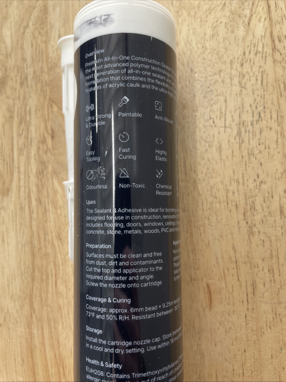 Construction All-in-One Hybrid Polymer Sealant & Adhesive – Bright White 9 Pack