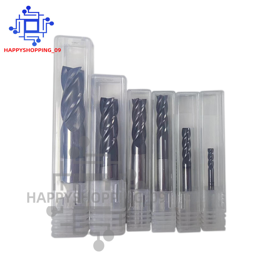 6Pcs 4 Flute Solid Carbide 1/8″ – 1/2″ End Mills Set – AlTiN Coated