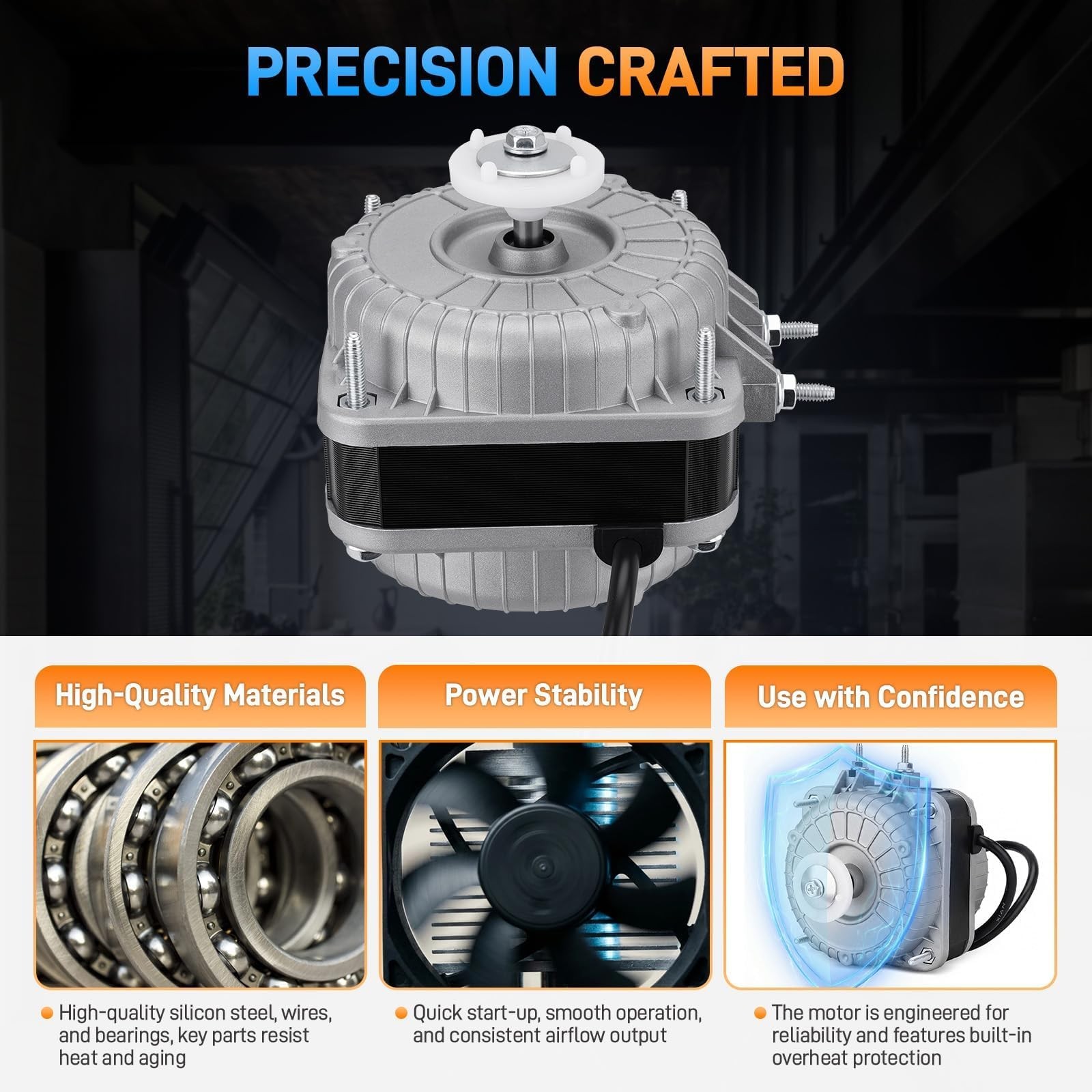 YZF10-20 Shaded Pole Condenser Fan Motor AC For Atosa Avantco 120V 60HZ 1550rpm