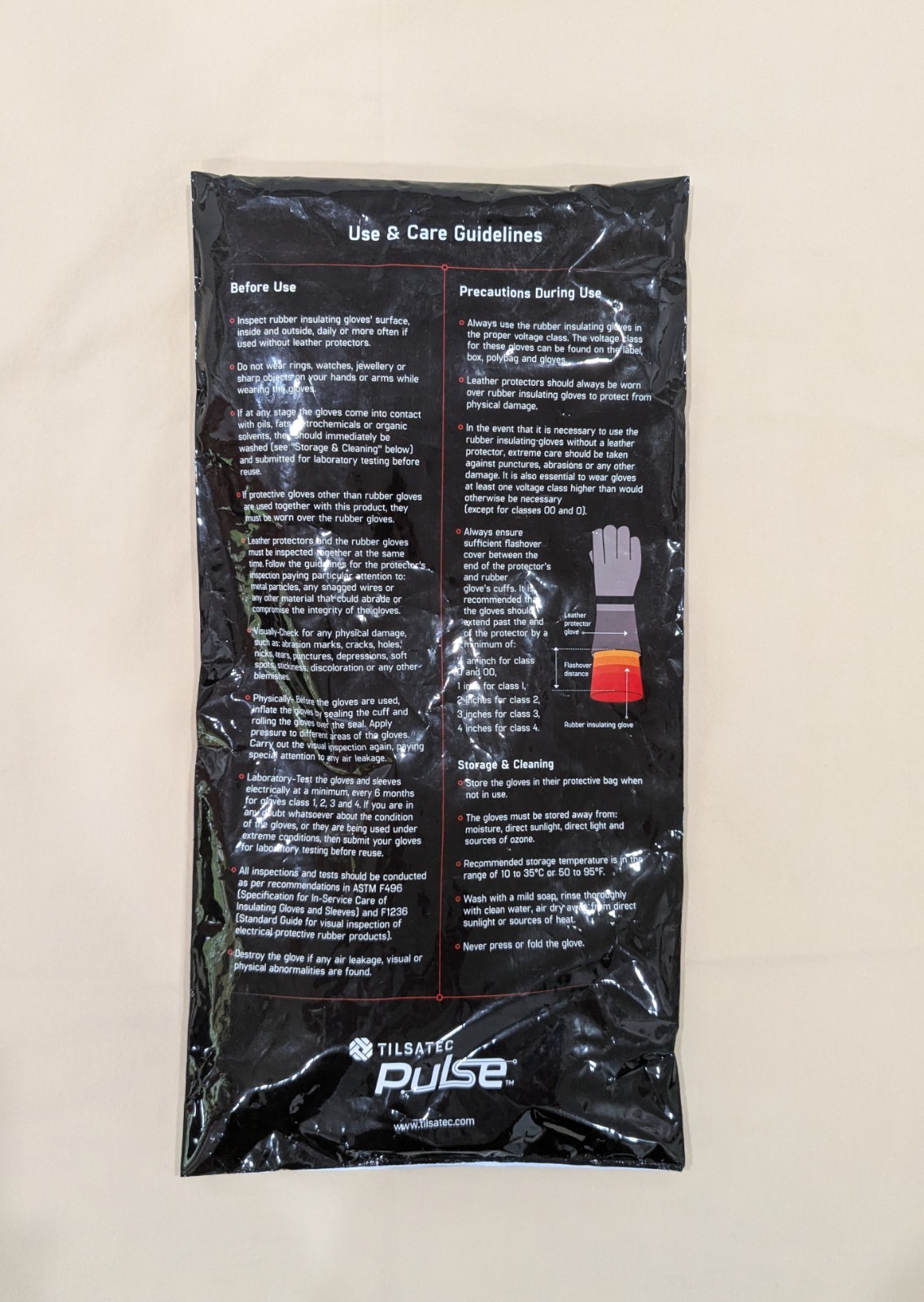 Tilsatec Pulse Electrical Insulating Gloves 24-9022 Type 1 Class 00 36 Cm Size 9