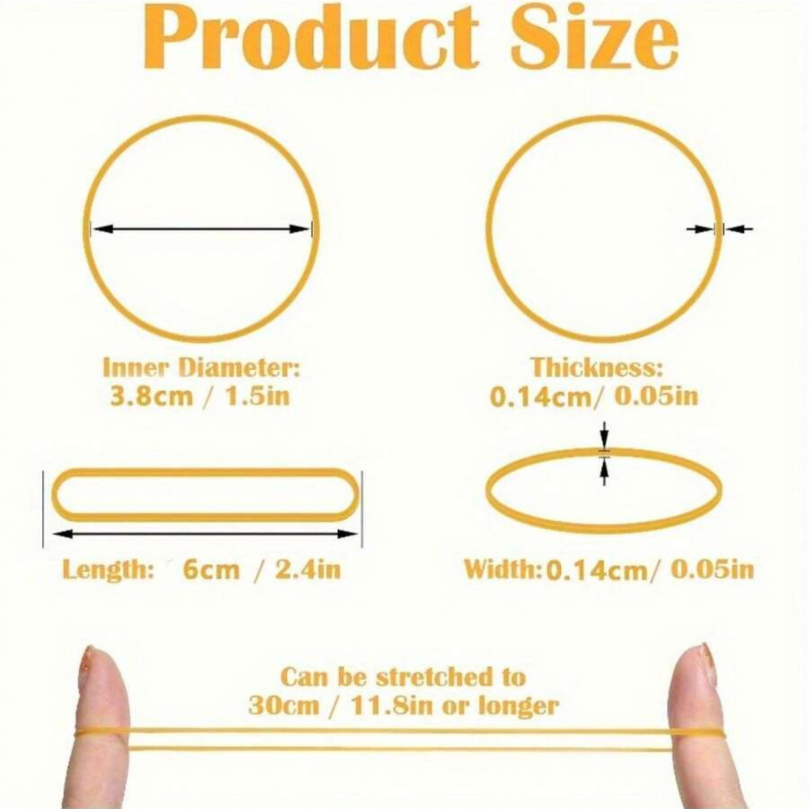 100pcs Rubber Strong Elastic 38mm Diameter Multi-Purpose Natural Rubber Bands