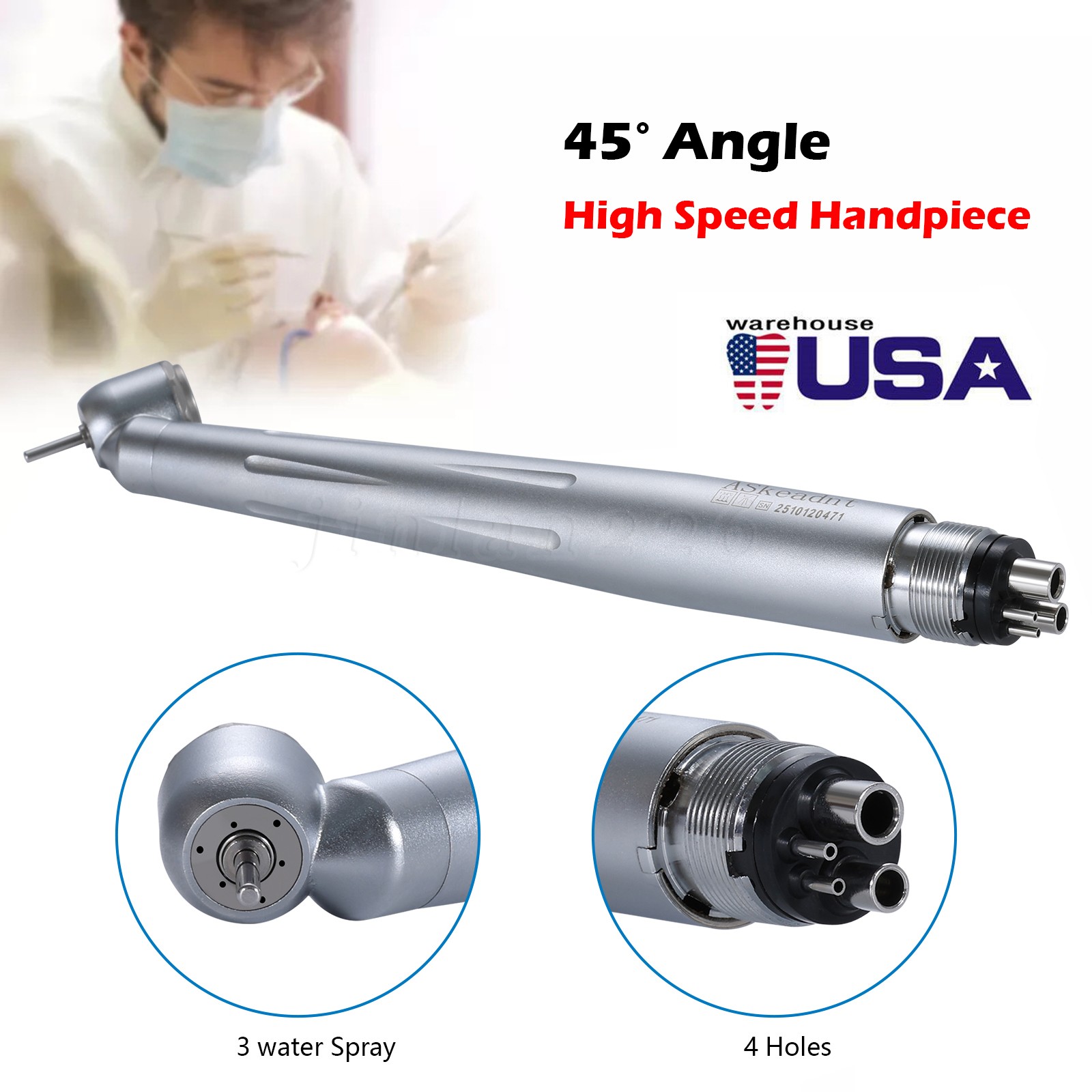 Dental Implant Motor System Brushless 20:1 Surgical Handpiece Contra Angle UPS
