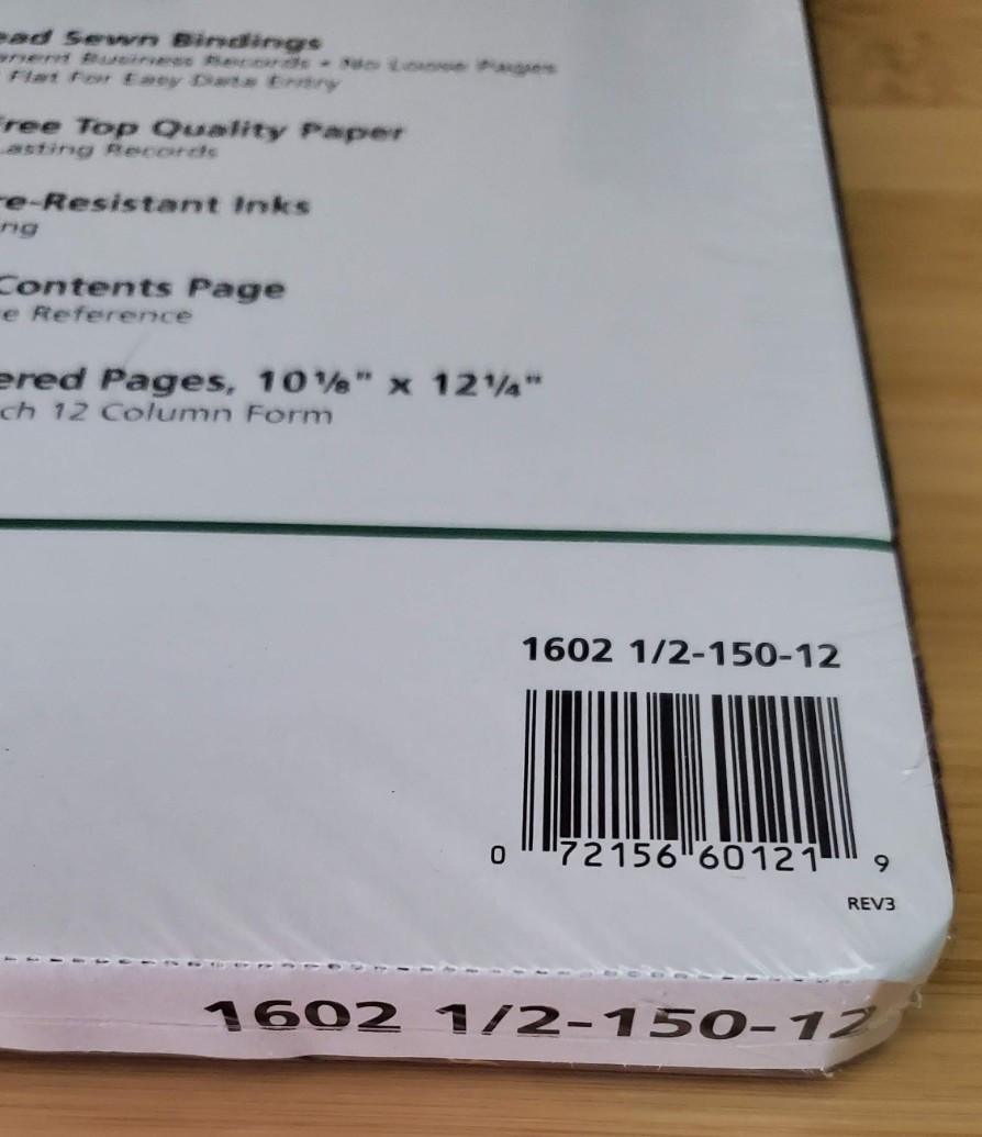 Boorum & Pease Columnar Accounting Book 12 Column Black Cover 150 Pages 1602 1/2