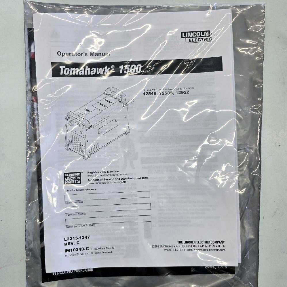 Lincoln Electric Tomahawk® 1500 Plasma Cutter with Hand Torch New Open Box
