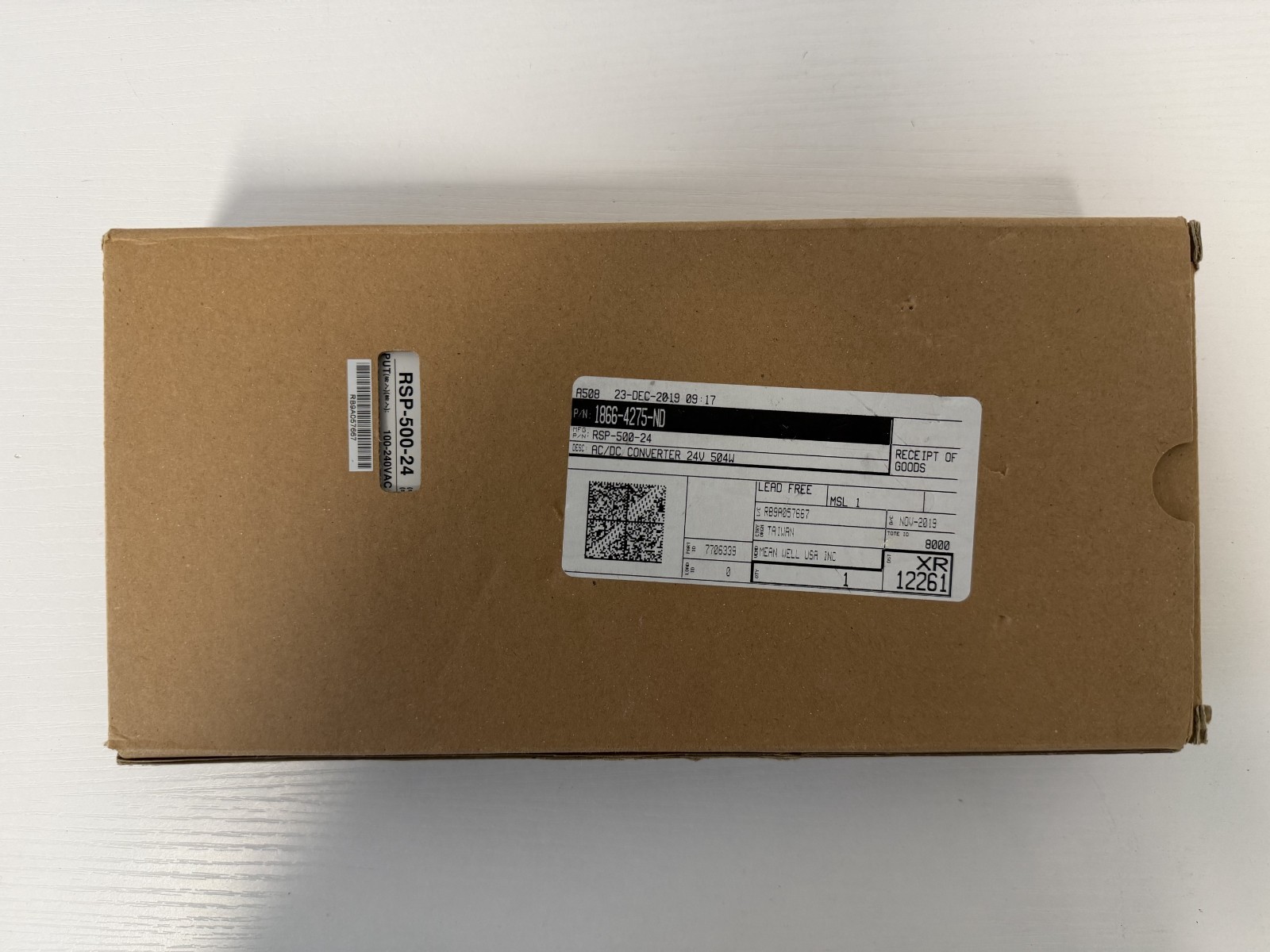 Mean Well: RSP-500-24 Enclosed Power Supply, 500W 24V 21A 100-240VAC