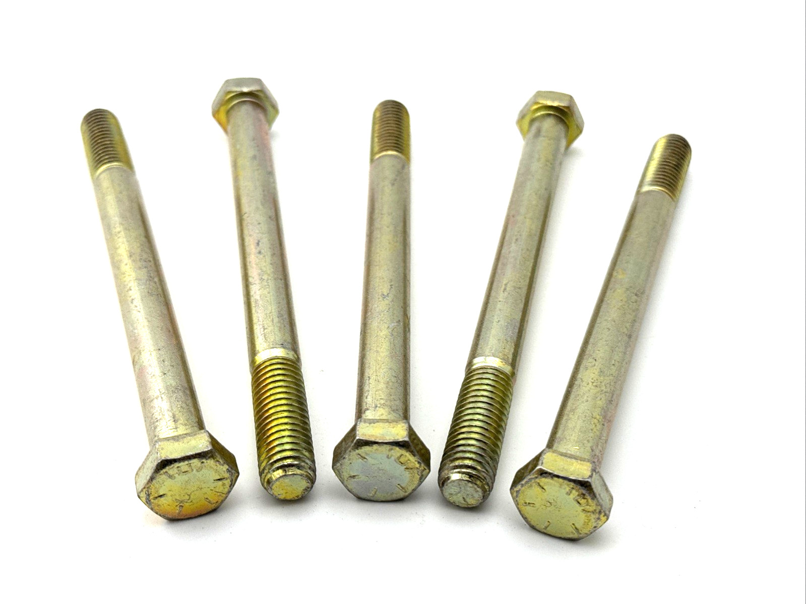 5 – Hex Head 1/2″-13 x 6″ Grade 8 Bolts Yellow Zinc Cap Screws 1/2-13X6 .5-13