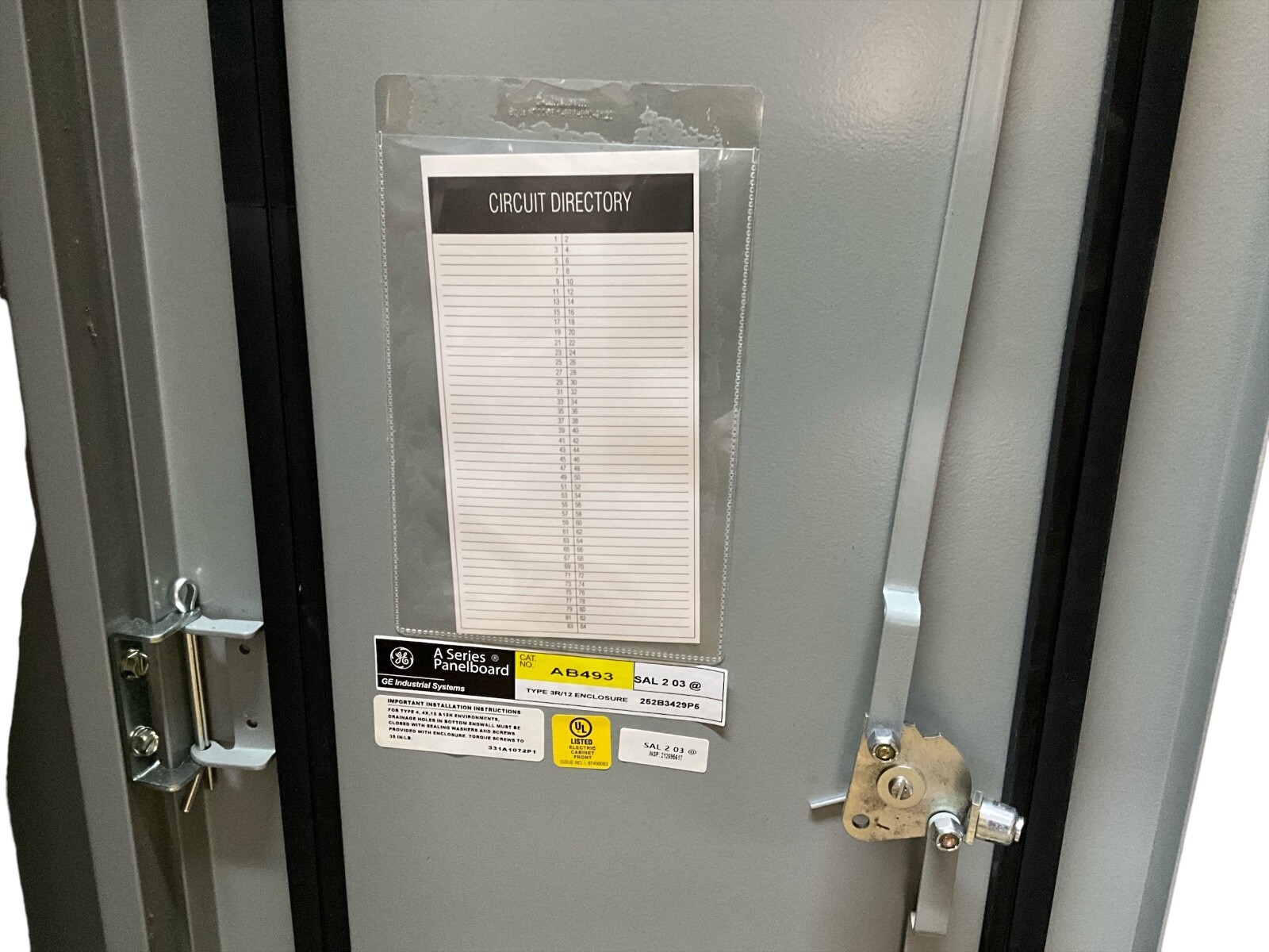 GE AB493 NEMA 3R 12 A Series Outdoor Electric Enclosure Panel Box 50x20x7″