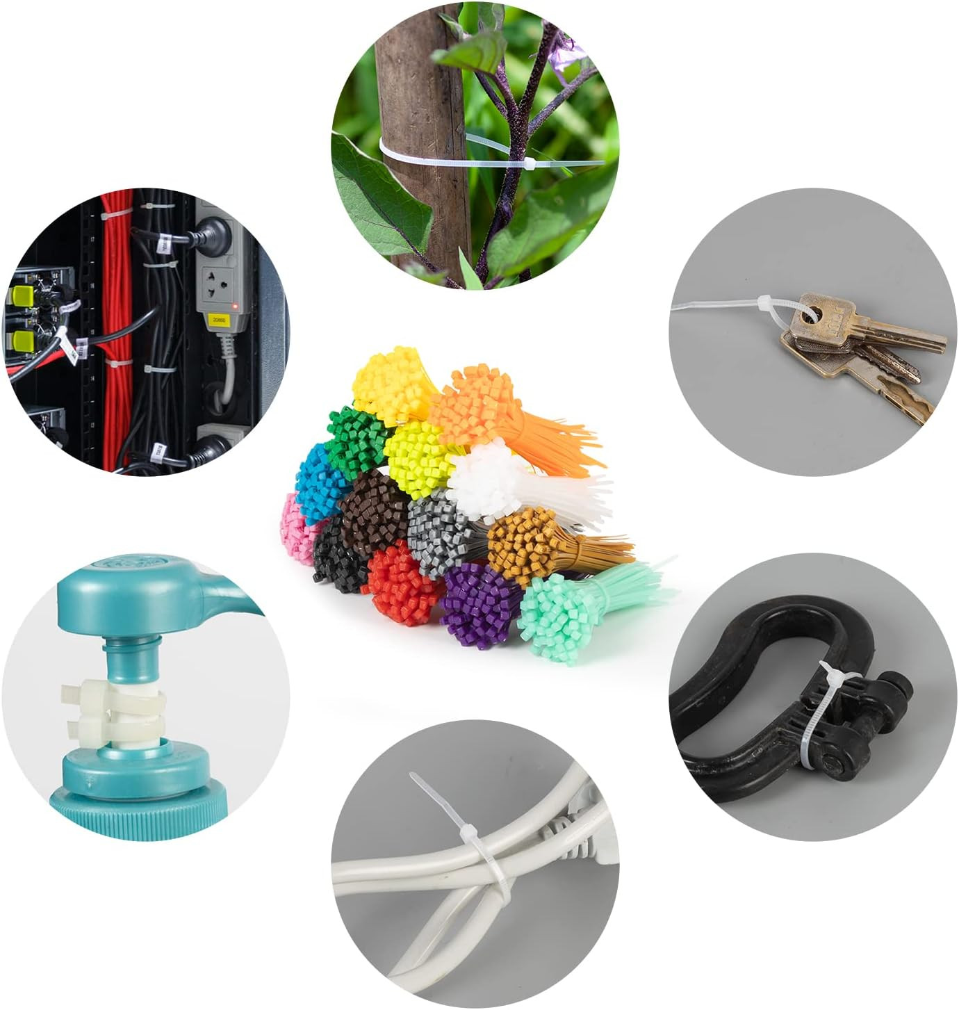 XINGO 1400 PCS Colored Zip Ties 4 Inch, Multicolor Zip Ties, Mix Packed 14 Color