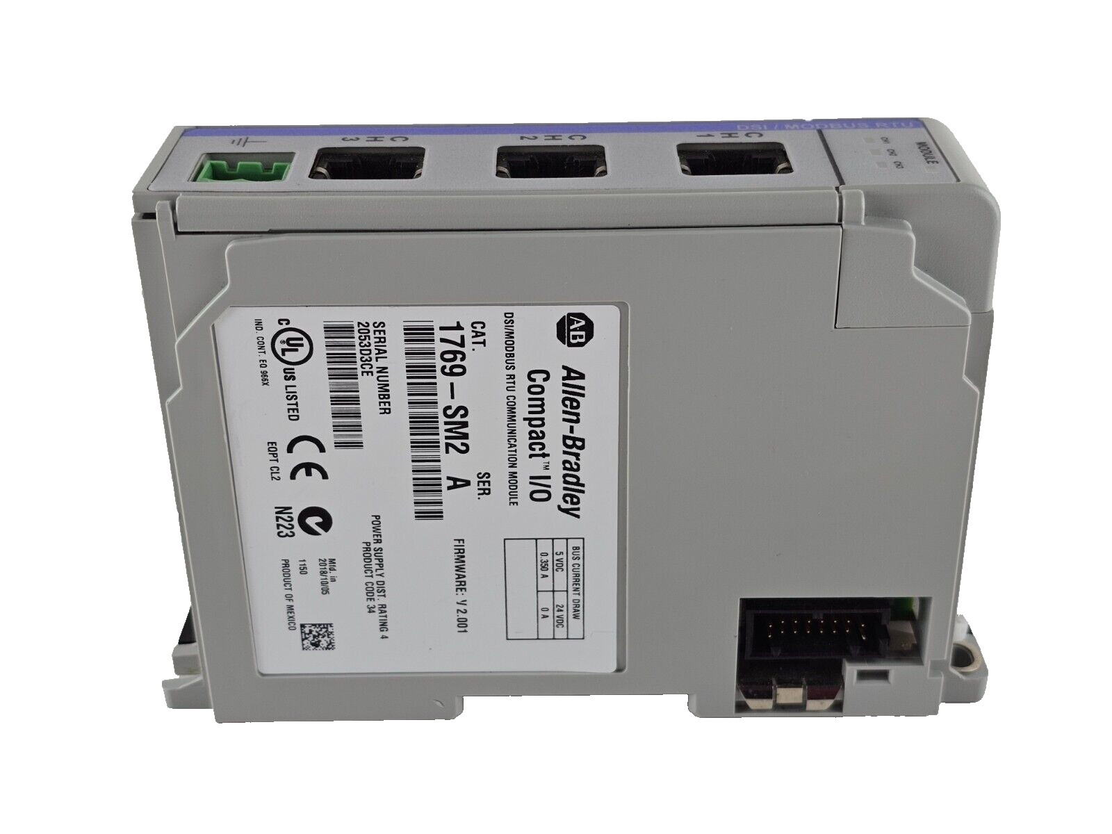Allen Bradley 1769-L32E /A CompactLogix Processor W/ 1769-SM2 1769L32E 1769SM2
