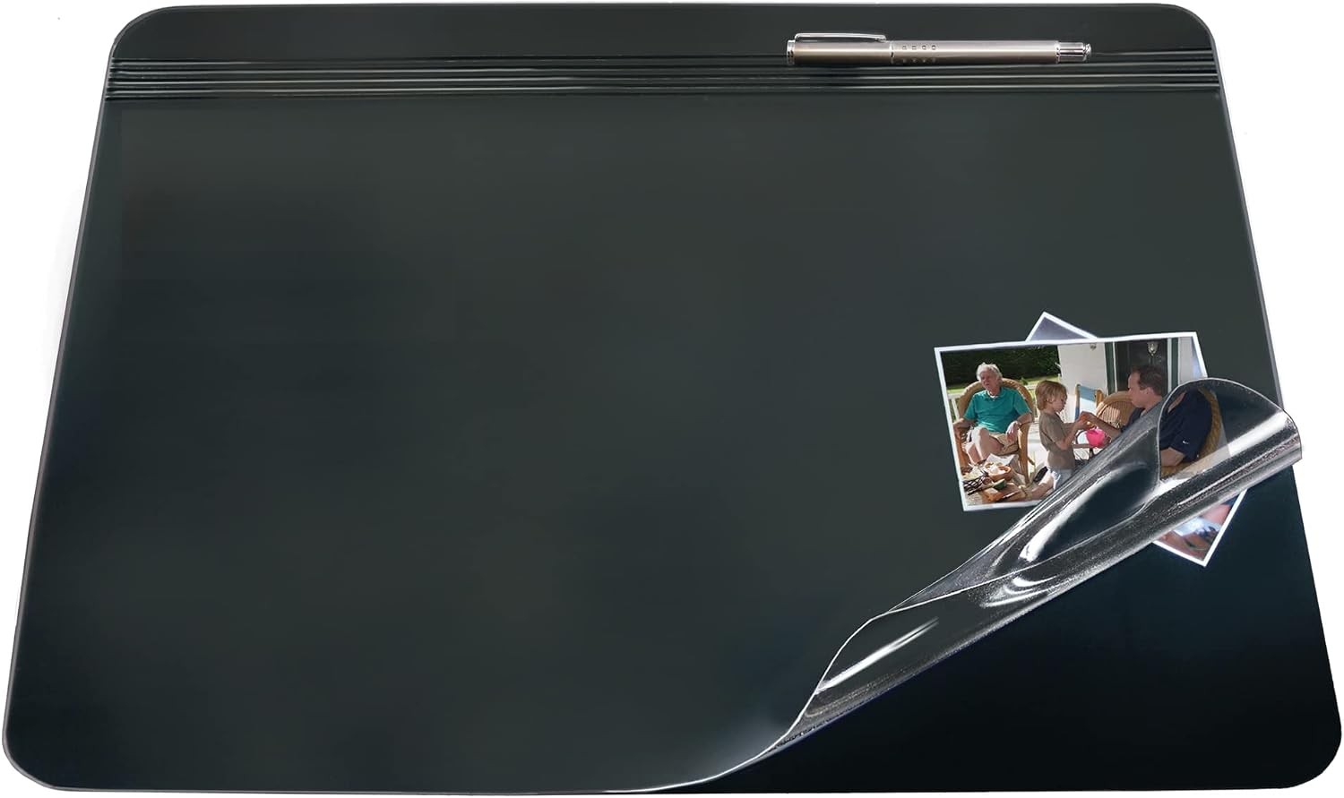 Overlay Desk Pad 19in. x 24in. Black/Clear 48174-OD