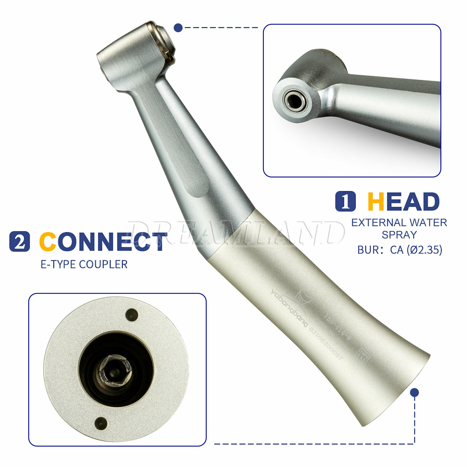 Fit NSK Dental Low Speed Handpiece 1:1 Direct Drive Push Button Contra Angle