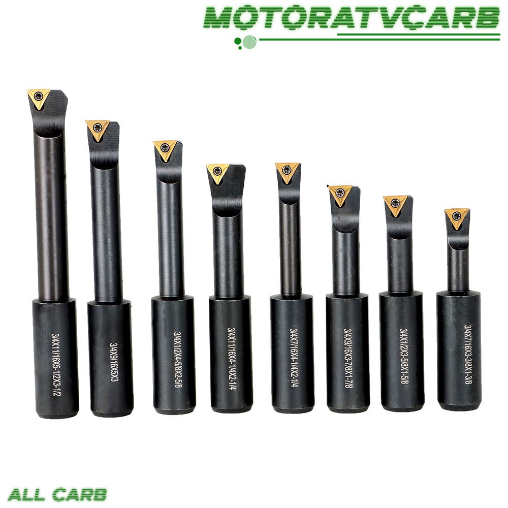 ALL-CARB 8Pcs 3/4″ Shank Indexable Boring Bars 90 Degree Round Shank Boring Bars