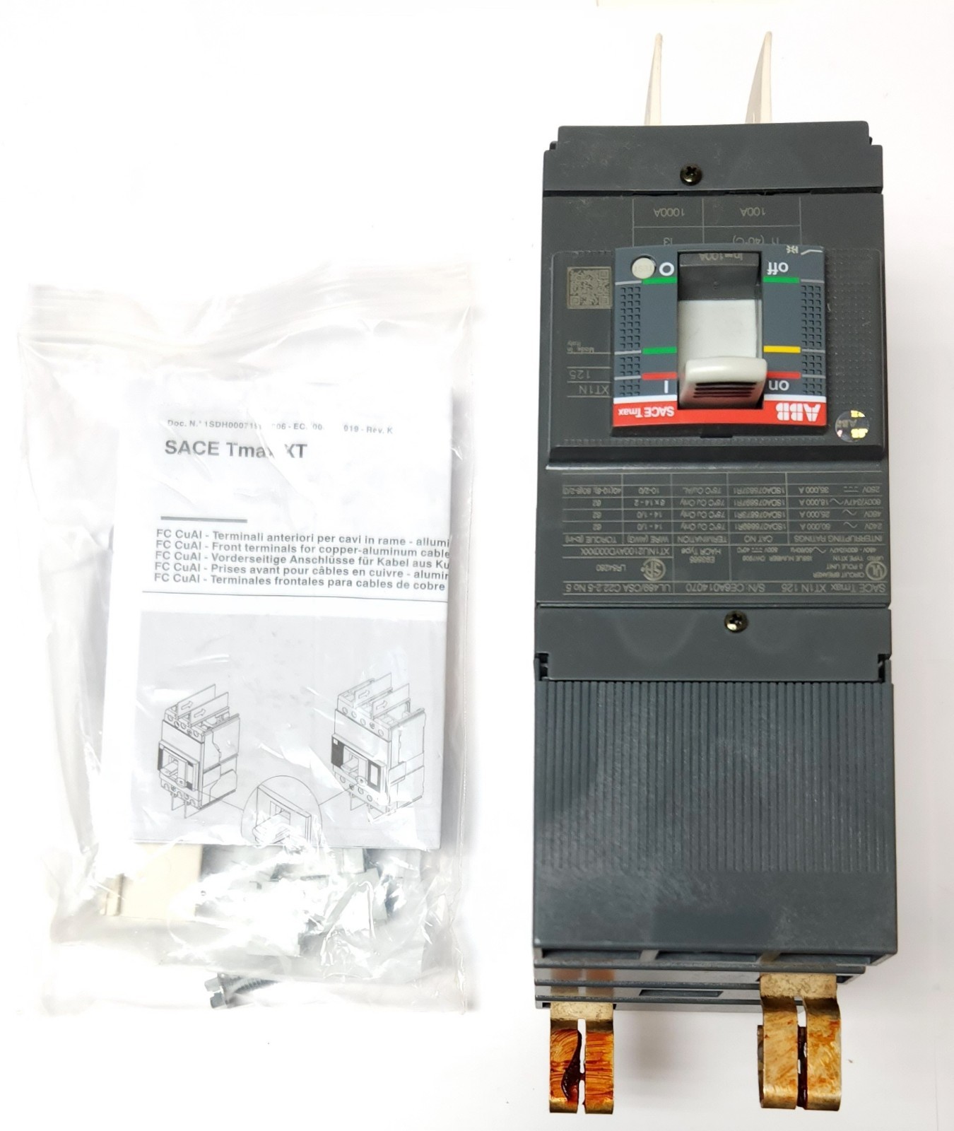 ABB SACE TMAX XT1 N 125 3 Pole 100 AMP XTIN 125 With LSC Plug In Mounting Module