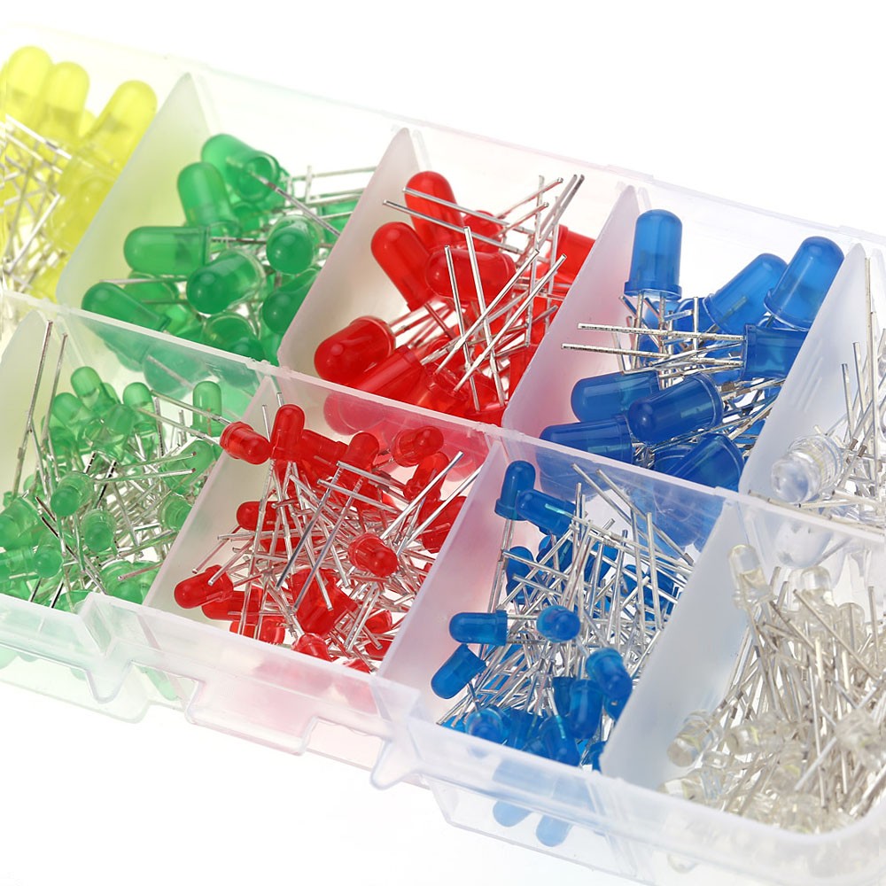300pcs 3mm 5mm Assorted Color 2-pin Diffused LED Light Emitting Diodes Set ERYZ