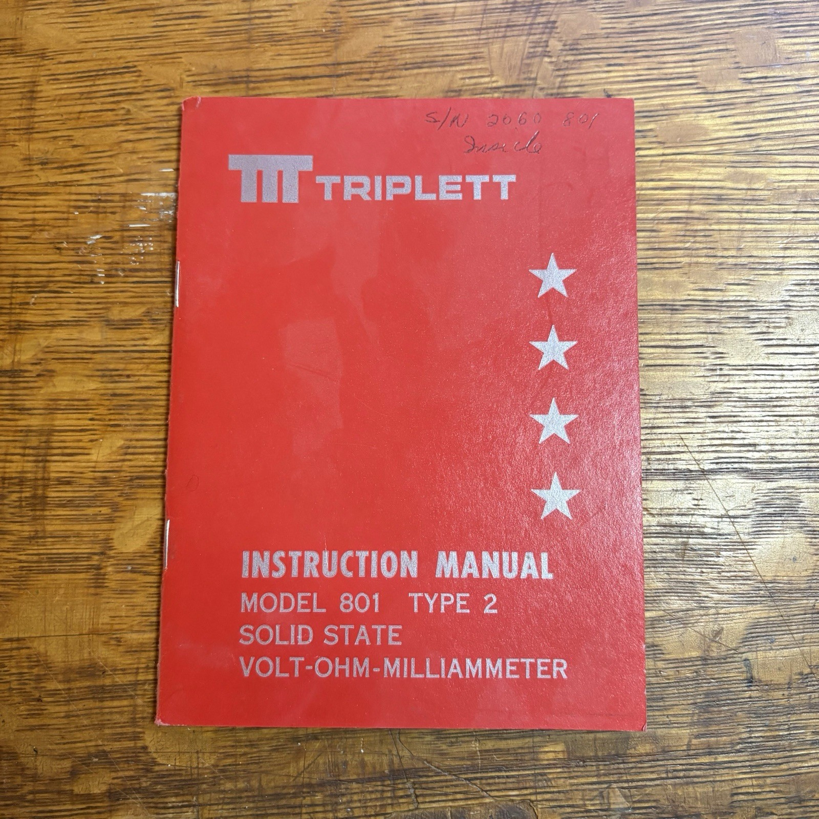 Vintage Triplett 801 Type 2 Volt-OHM-Milliammeter Manual 84-234C