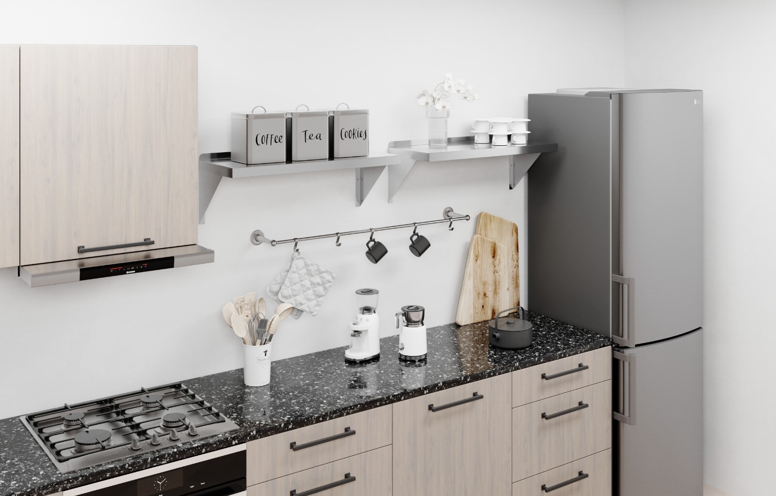 12 in. x 30 in. Stainless Steel Wall Shelf With Squared Edge