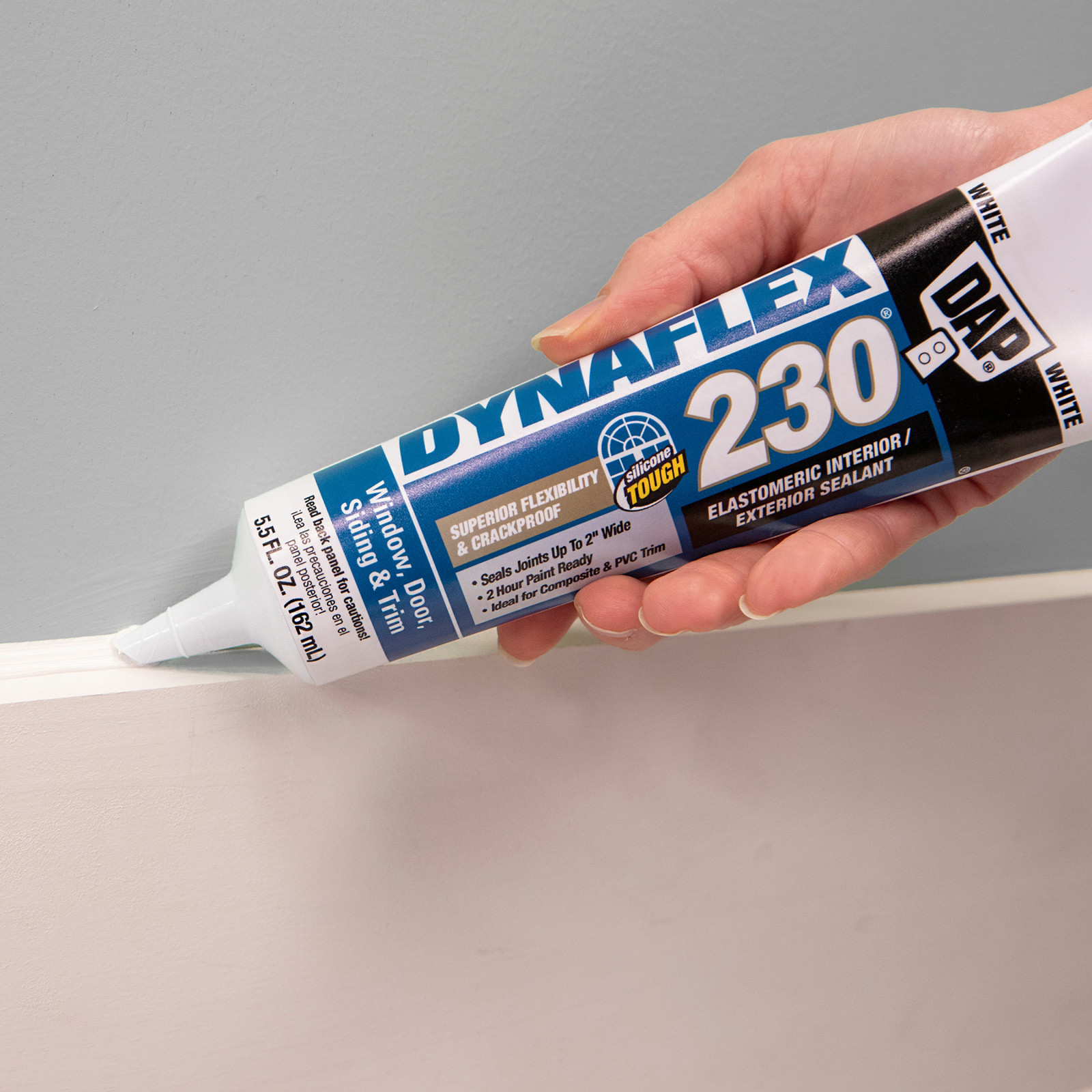 DAP DYNAFLEX 230 Premium Elastomeric Interior/Exterior Sealant: 10.1 fl oz. (Gre