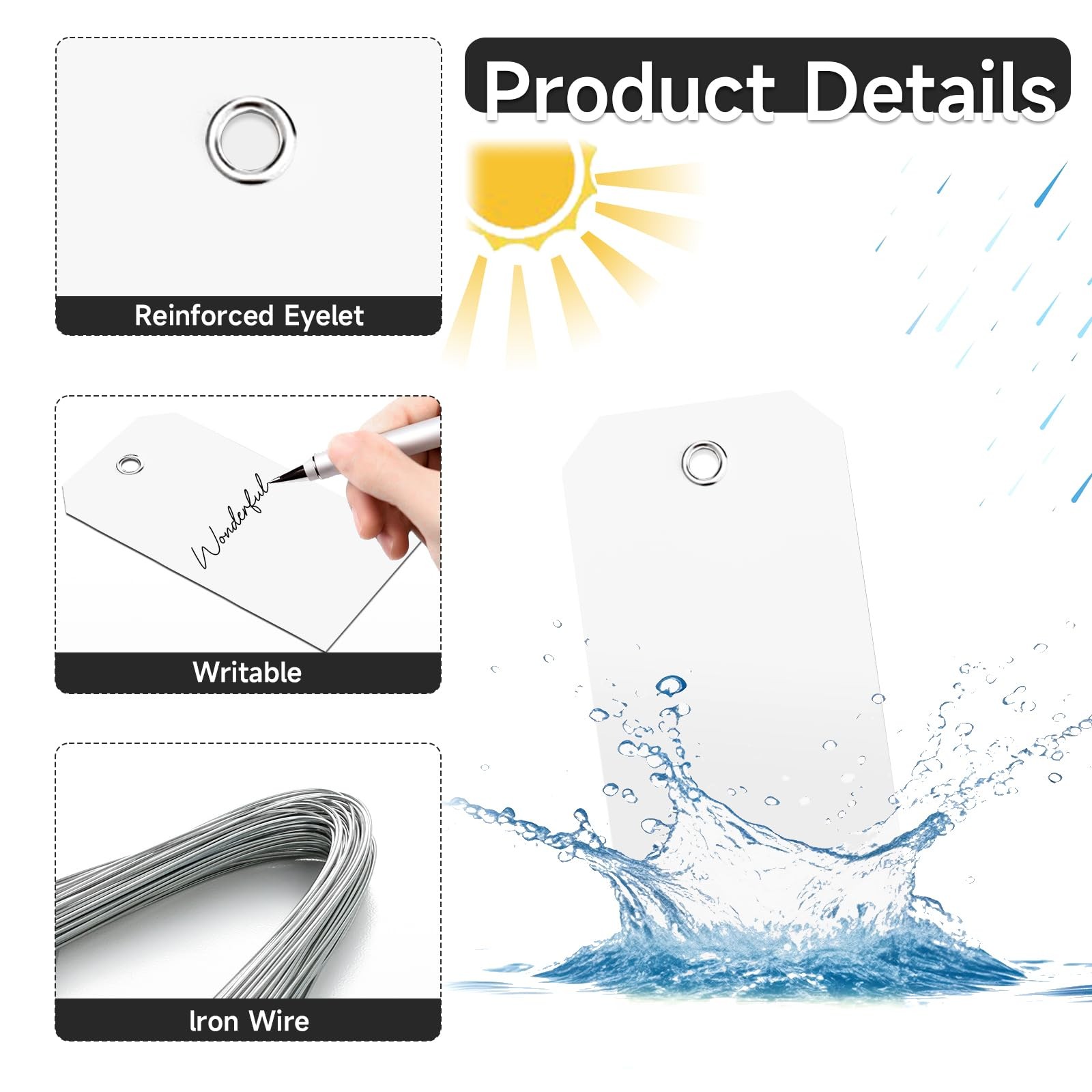 200 Pieces White Blank Shipping Tags 4 3/4″ x 2 3/8″ 4.75*2.375 inches,