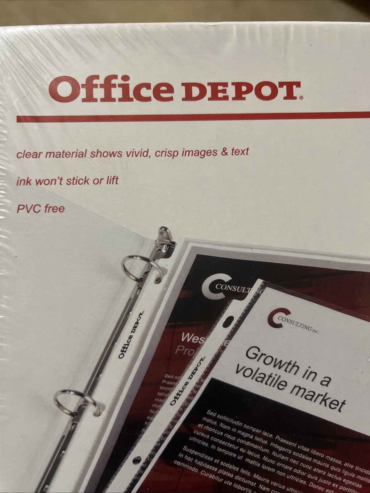 Sheet Protectors 100ct Standard Weight 2.4mil Clear 8.5″x11 & 3 Ring Off.Dep. 🎁