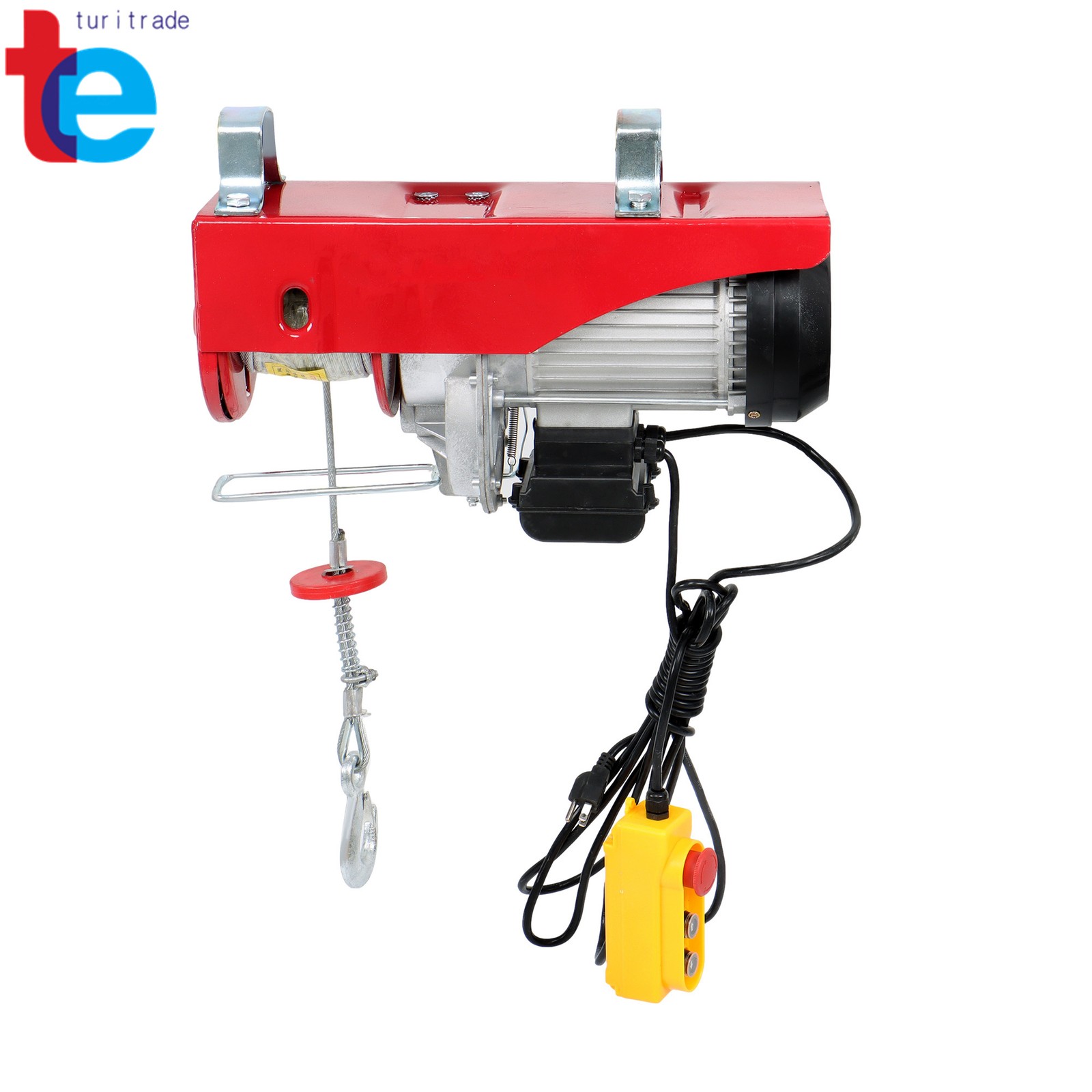 Crane Winch Mini Electric Hoist 2200lbs 14ft Wired Remote Control 1600W 110V