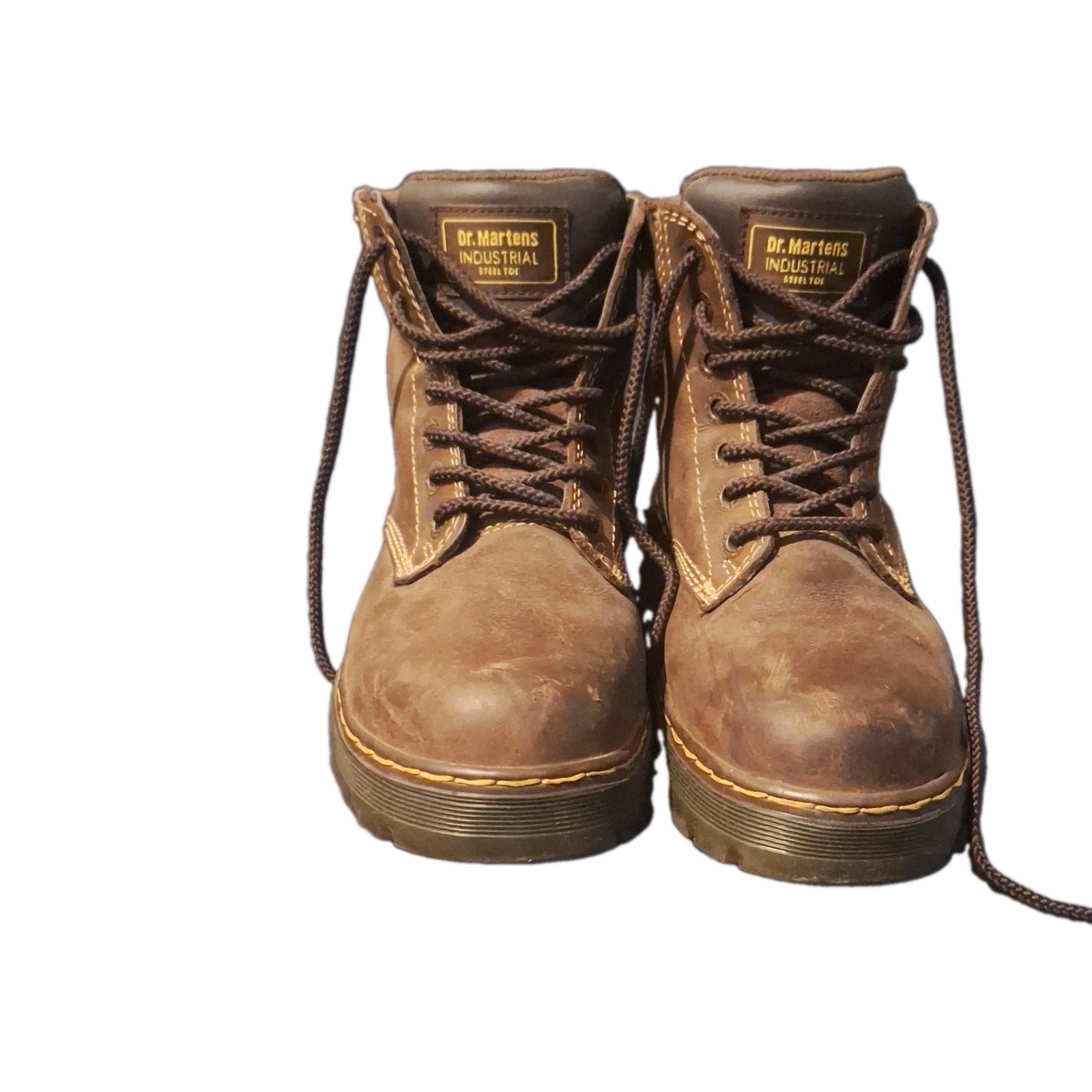Dr. Martens Industrial Steel Toe Brown Lace-Up Work Boots Women 7 D ASTM TRI45
