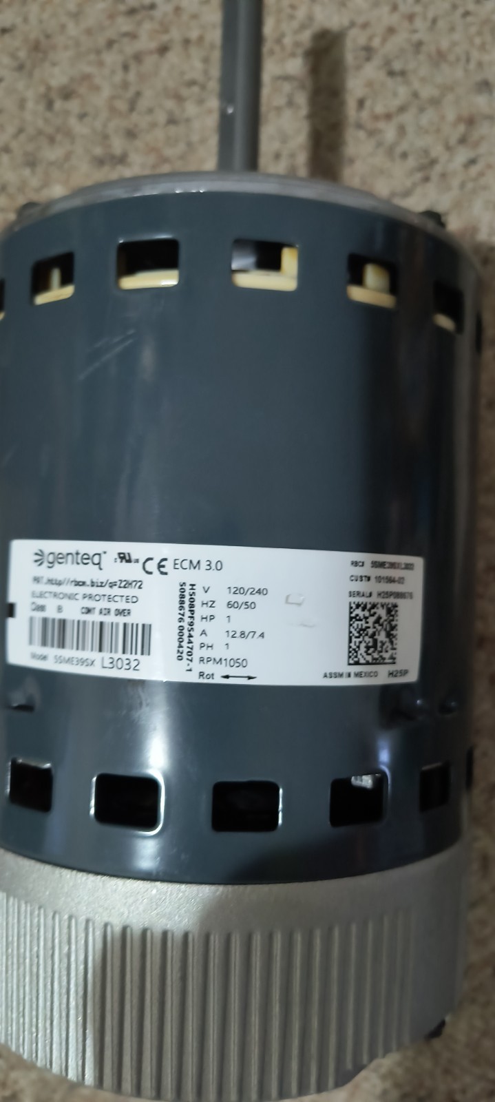 33W13 Lennox 1Hp 1050Rpm 120/240V Ecm Mtr OEM 101564-02