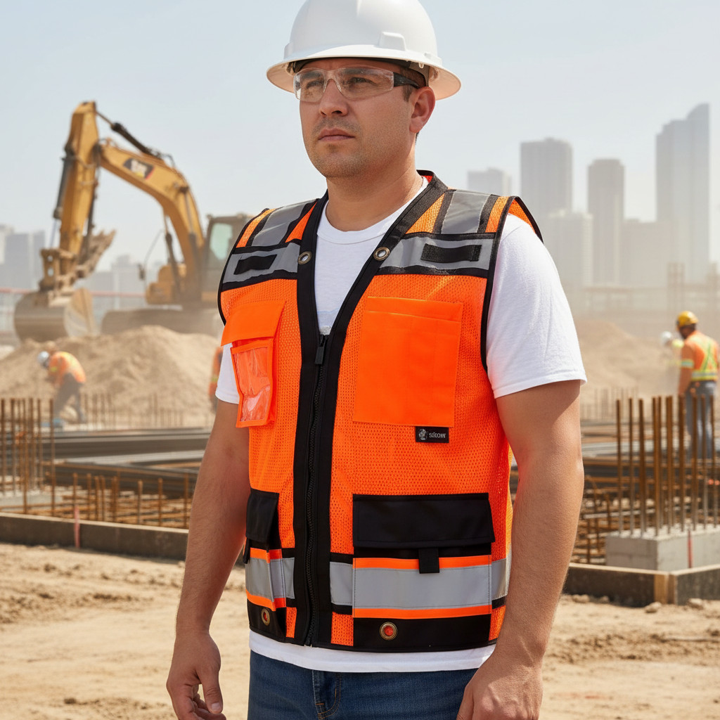 Super Duty Orange Mesh High Visibility Safety Vest, Class 3, Type R