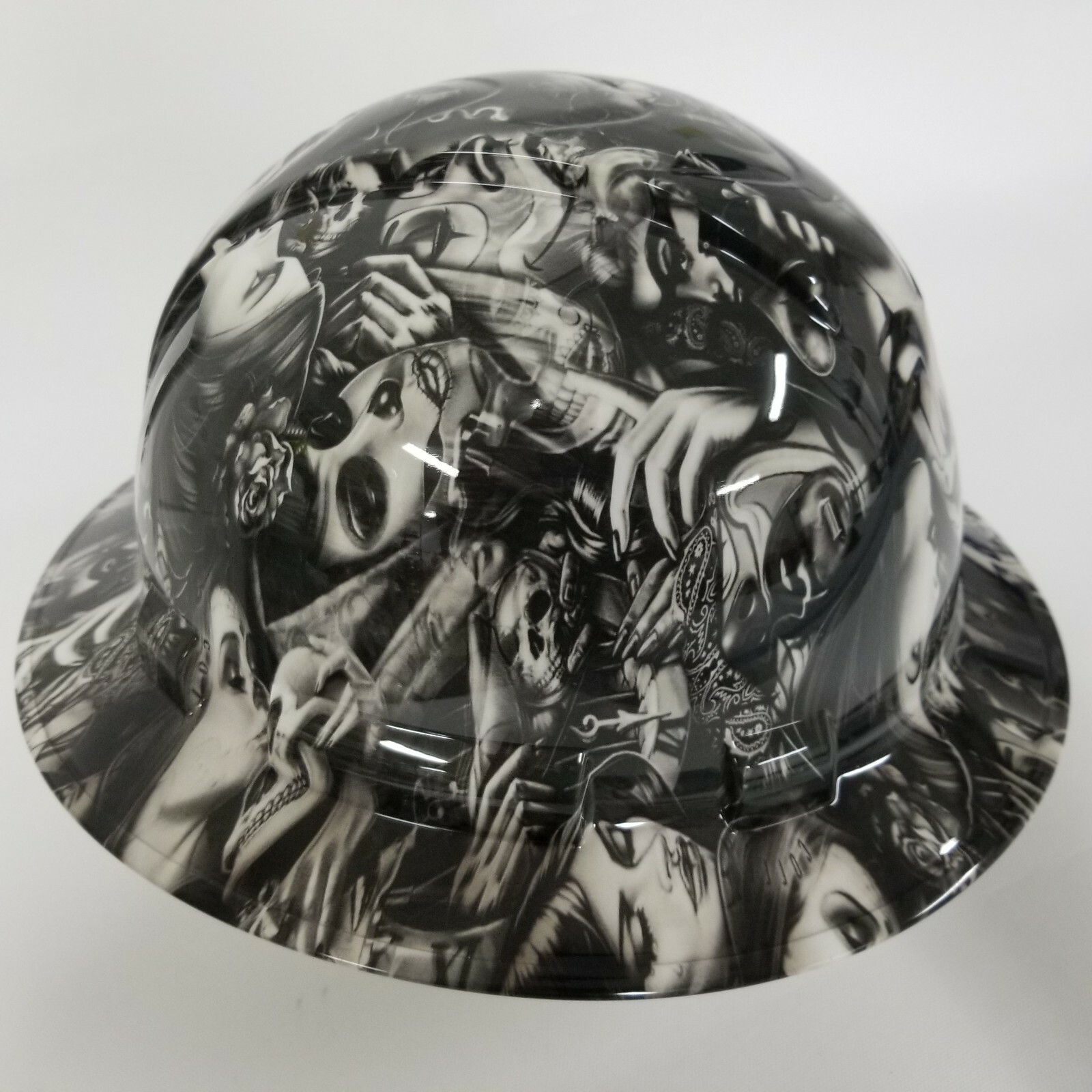 NEW FULL BRIM Hard Hat custom hydro dipped DAY OF DEAD GIRLS TATTOO STYLE