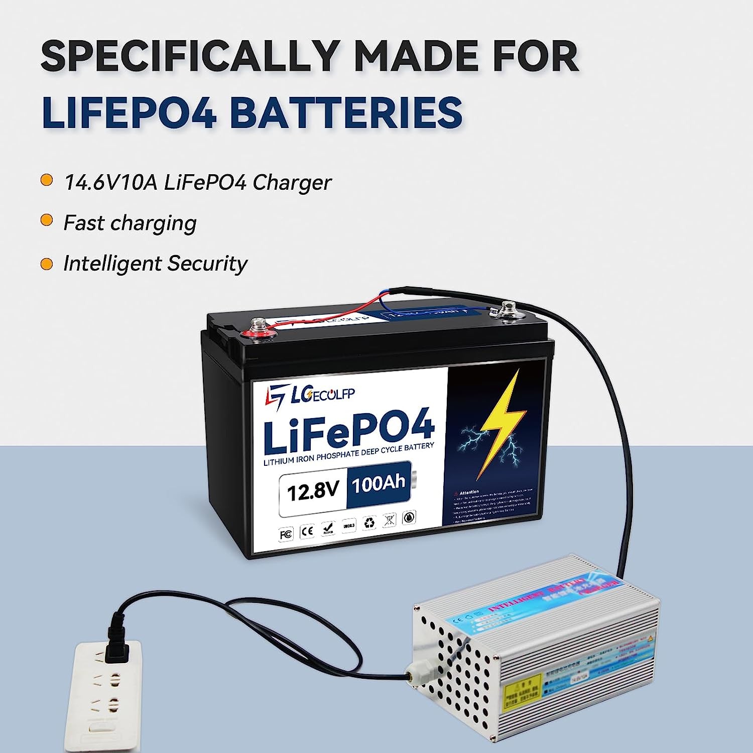 Lithium 12V 100Ah LiFePO4 Battery With Built-in 100A BMS For RV Solar Marine