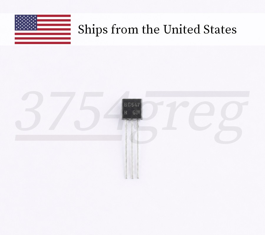 25pcs – BC547-B General Purpose NPN Transistor – hFE=200-450 – TO-92 – JSCJ