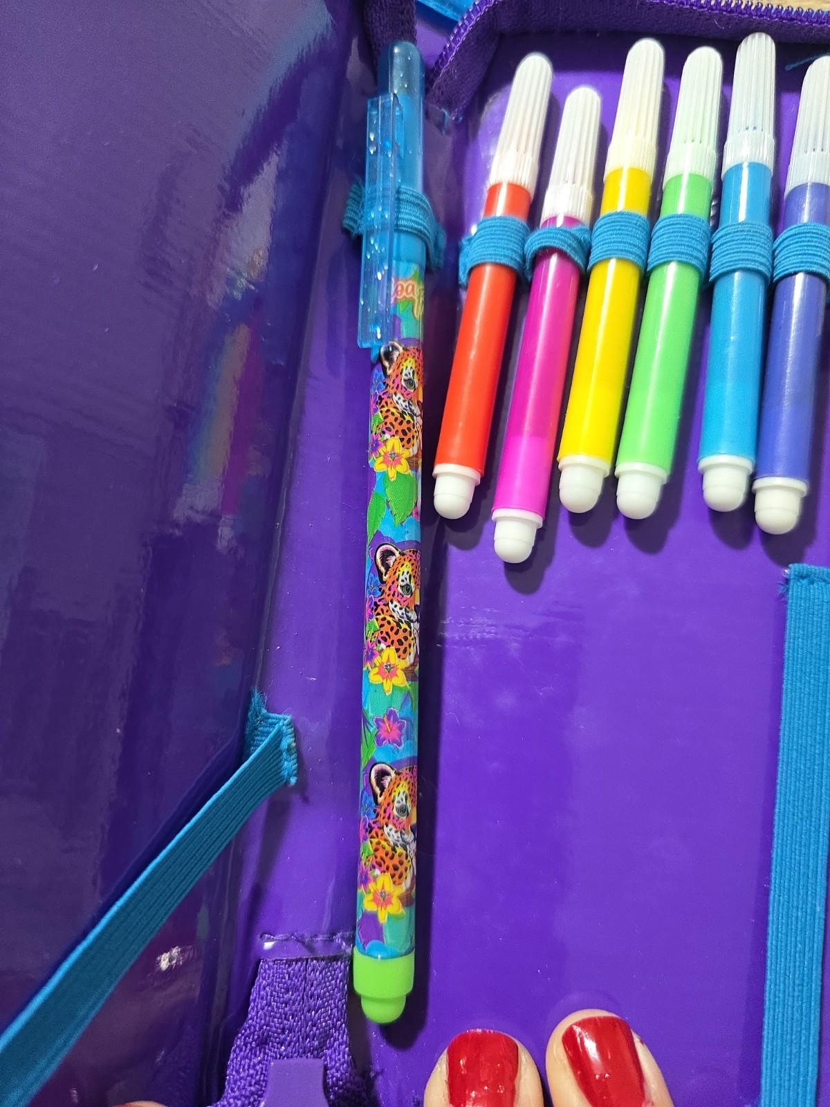 Vintage Lisa Frank Hunter The Tiger Mini Stationary Organizer *Rare* Lots Inside