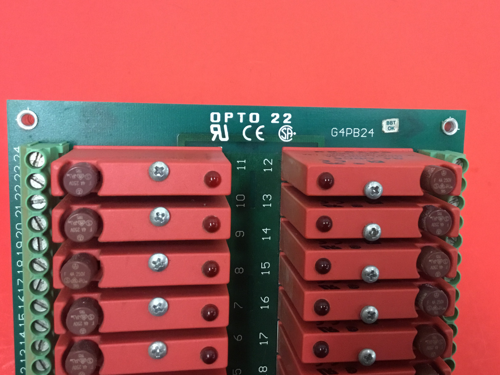 OPTO 22 – P/N: G4PB24 – Circuit Board – w/ G4 ODC5 – Input Modules