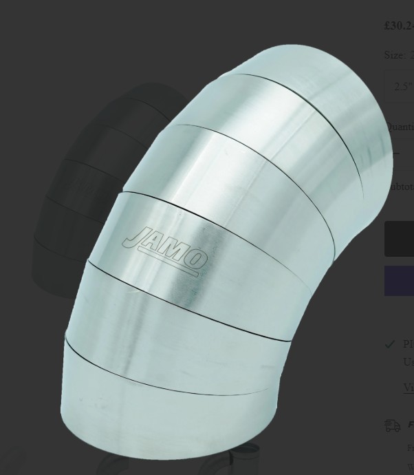2.5″ 304SS 90° Pie Cuts 6 x 15° Pieces 1.5 Diameter