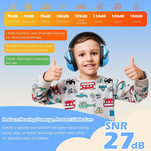 ProCase Noise Cancelling Headphones for Kids Toddler, SNR 27dB Blue