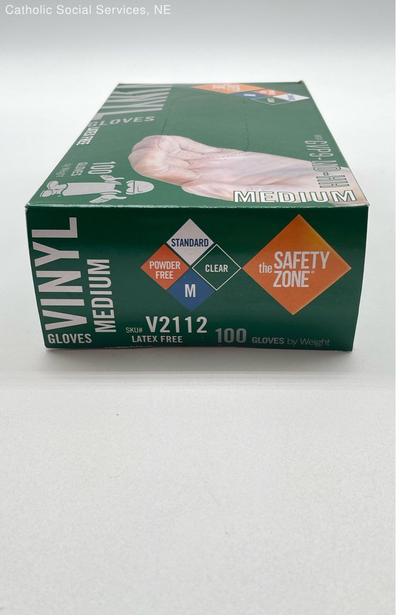 THE SAFETY ZONE GVP9-MD-HH Clear Vinyl Gloves Powder Free 10/100