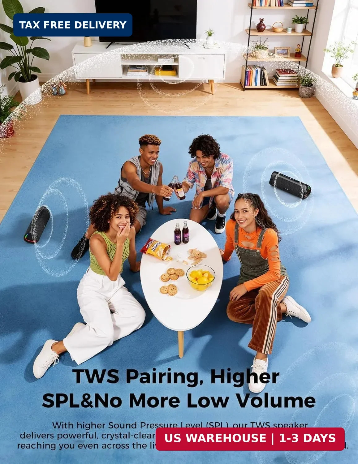 Bluetooth Speaker, 20W HD Sound, Portable Wireless, IPX5 Waterproof, Up to 24H P