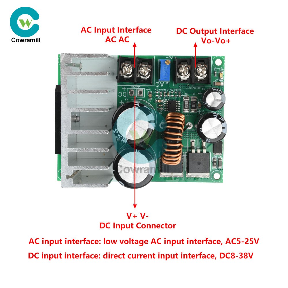 AC 5-25V/DC 8-38V To DC 3.3-32V Buck Power Module Adjustable Voltage Regulator