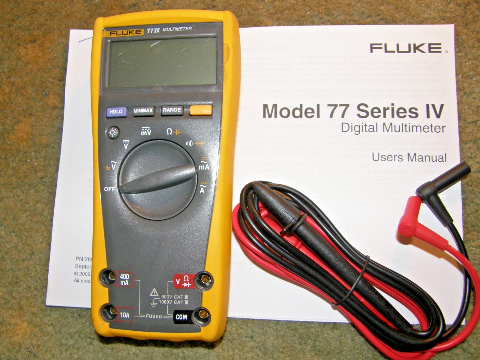 FLUKE 77IV Multimeter EXCELLENT CONDITION w NEW FLUKE TL75 PROBES