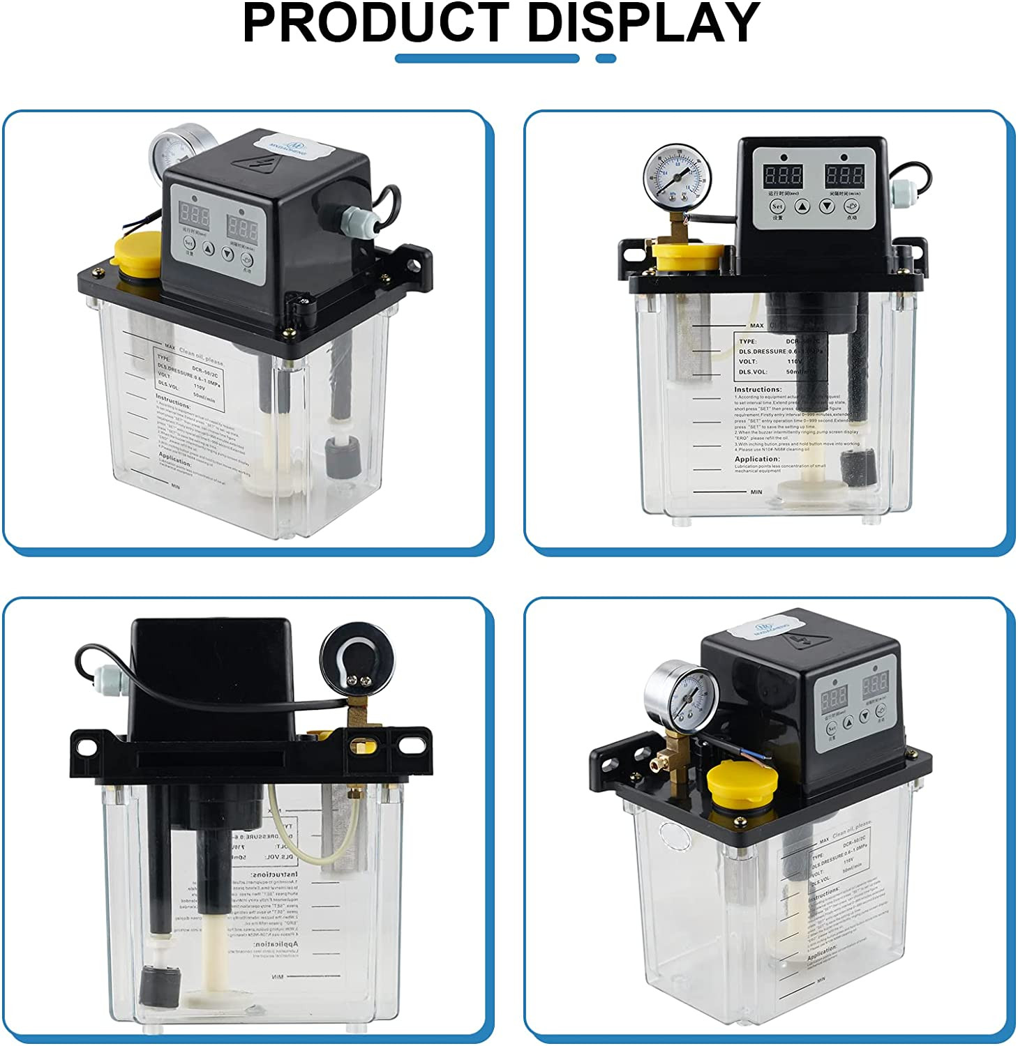 110V CNC Electromagnetic Lubricant Pump Auto Digital Lubricating Oil Pump 1L New