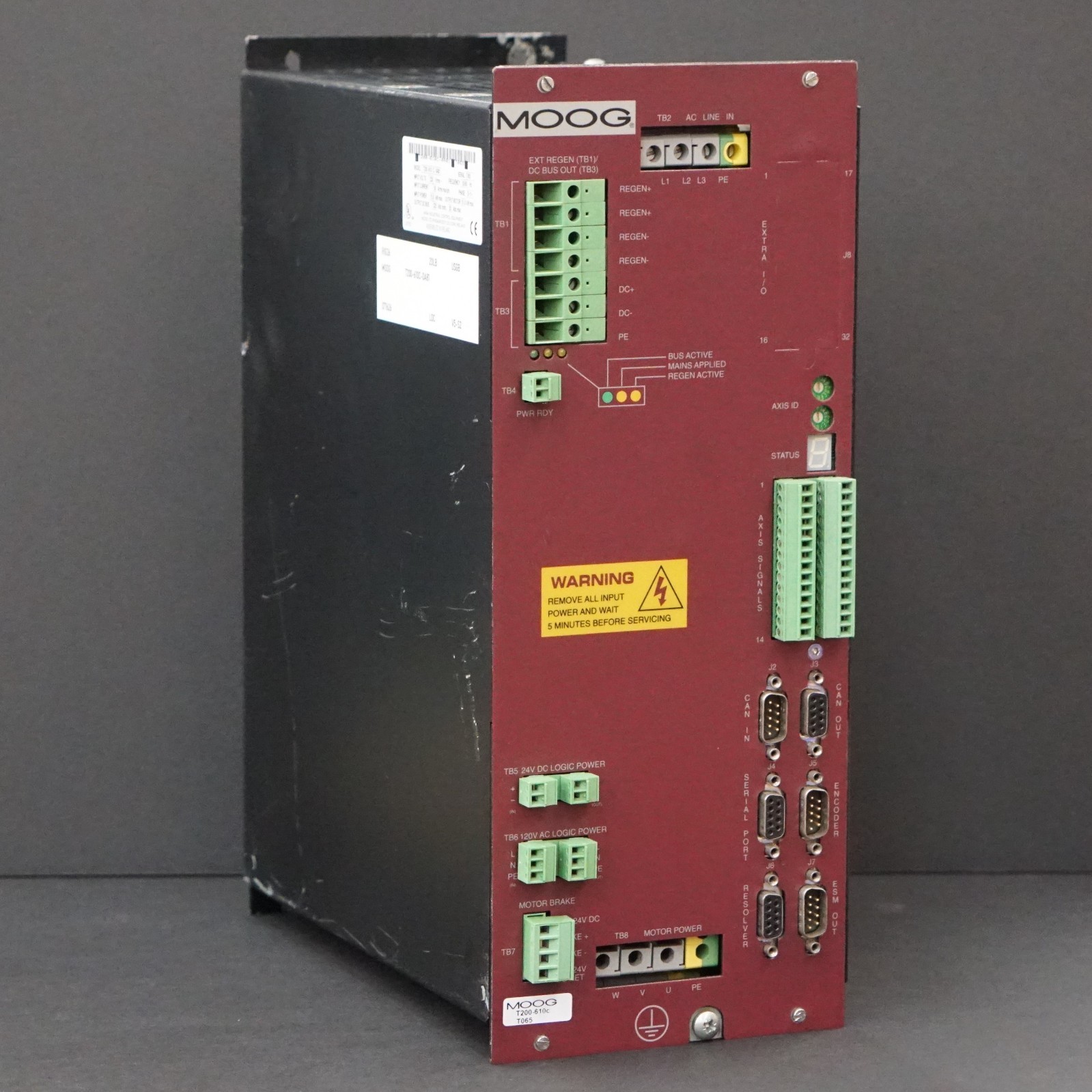MOOG T200-610C-0A81 Programmable Servo Drive, 15kW, 325 VDC