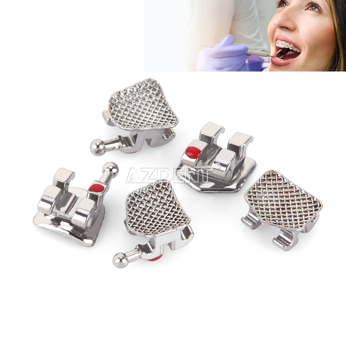 500Pack Dental Orthodontic Mini Roth.022 Hook 345 Metal Brackets Braces